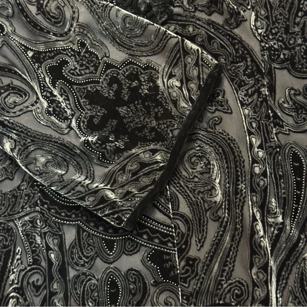 NWT ATOC Touch of Classs Small Velvet Silk Goth Devore Art-Wear Shirt Jacket Top - Picture 5 of 8